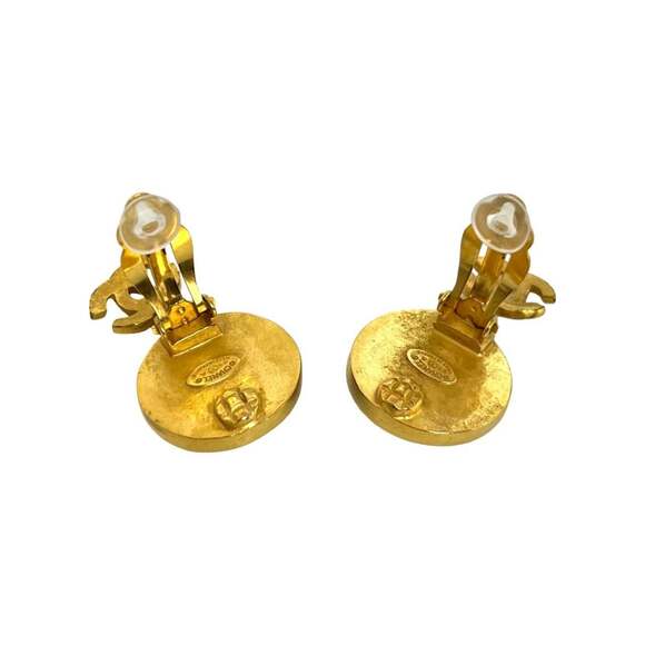 CHANEL Authentic Blue Logo Earrings